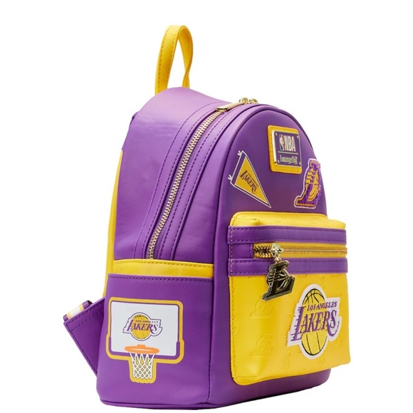 Loungefly Los Angeles Lakers patches mini backpack - Picture 3 of 8
